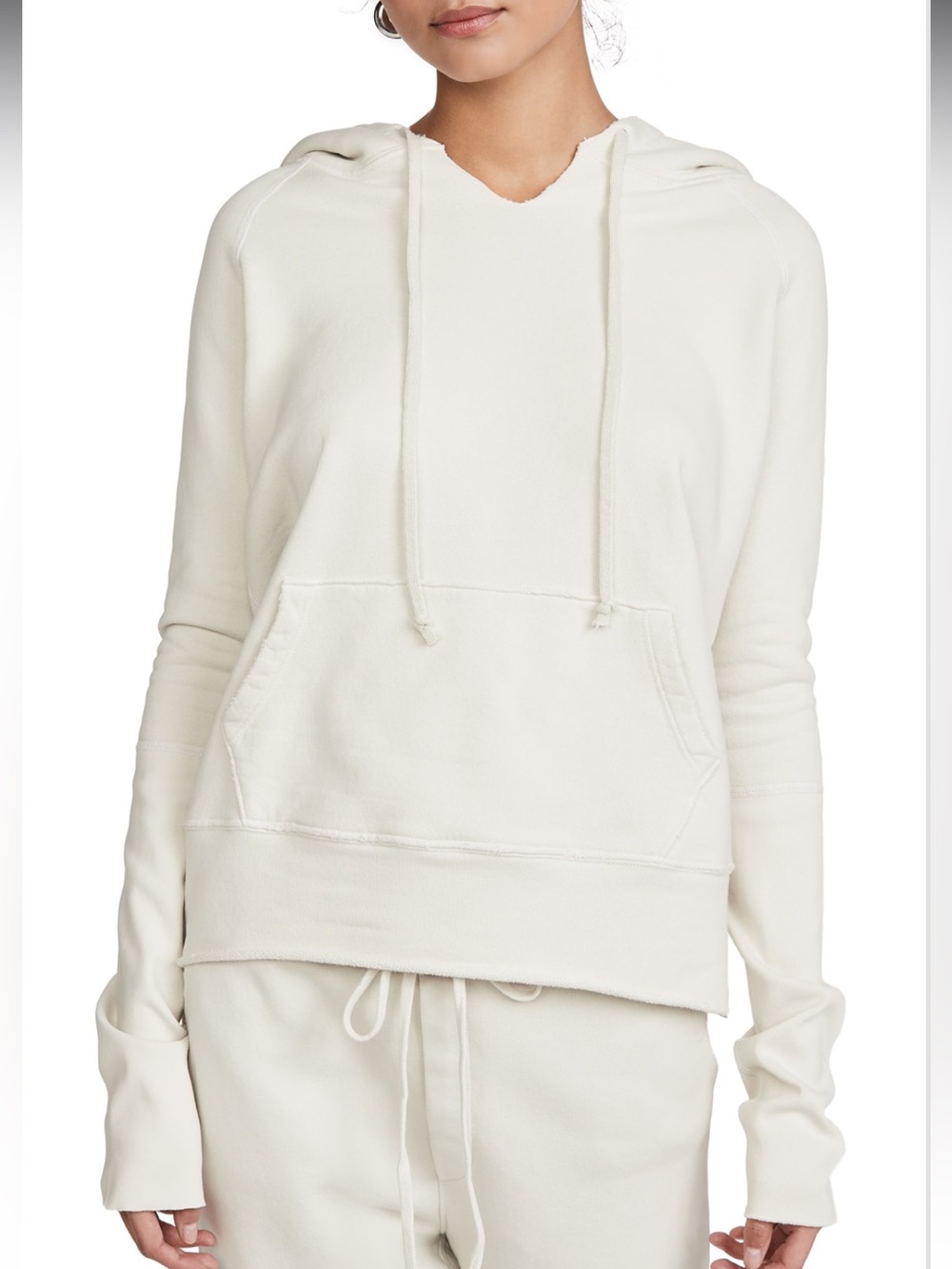 Nili Lotan Pale Yellow Hooded Pullover Sweatshirt